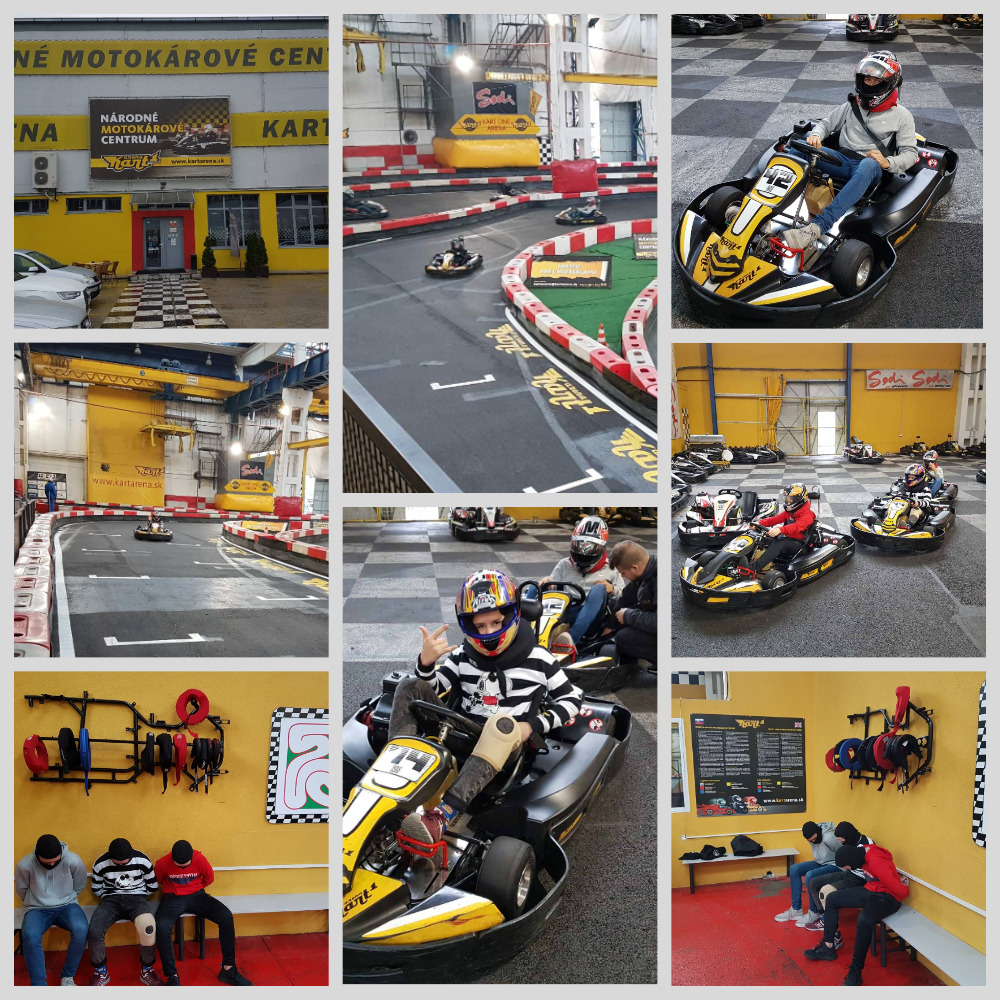 Leisure activities at the Karting Club for hockey players. Image